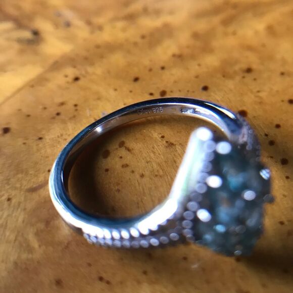 Natural Blue Apatite Sterling Silver Ring Size 9 - Picture 4 of 9